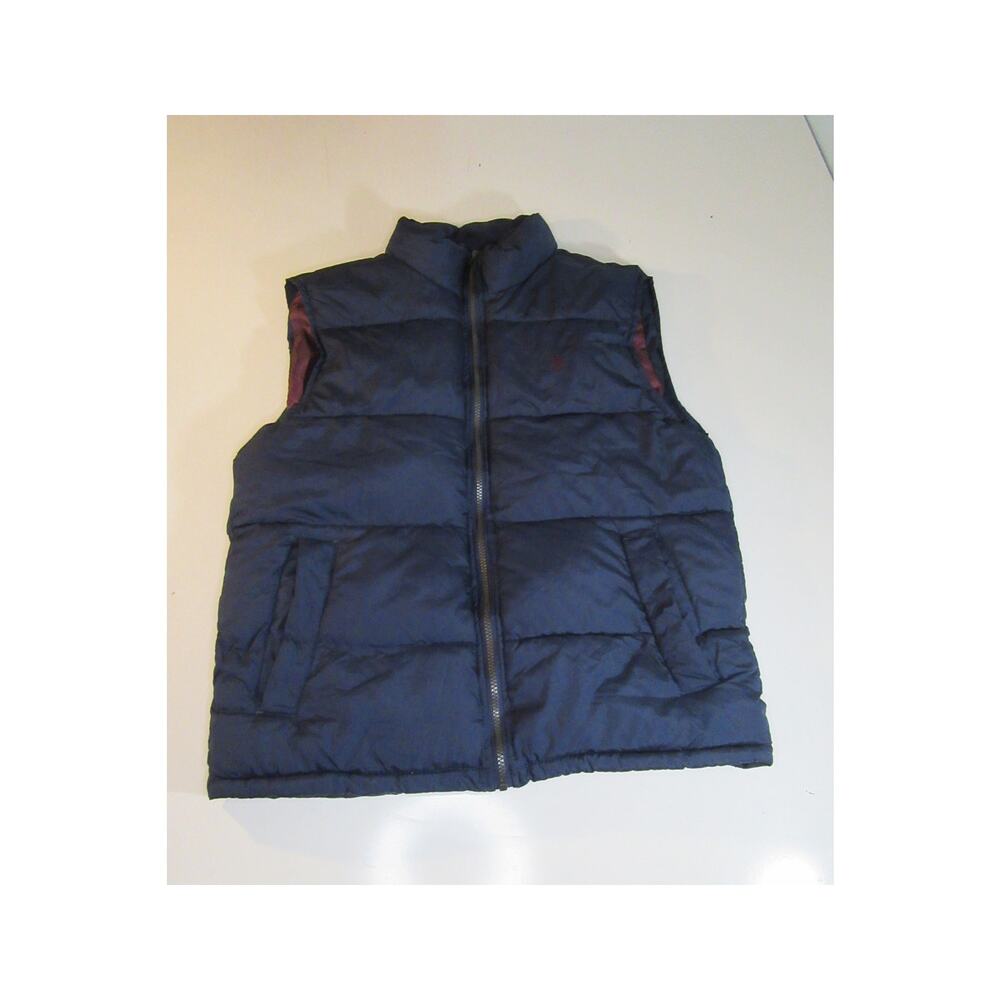 U.S. Polo Puffer Vest Men's Dark Blue Logo Full Zip Size Medium